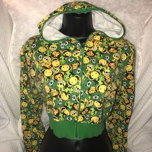 Bape style cropped zip hoodie